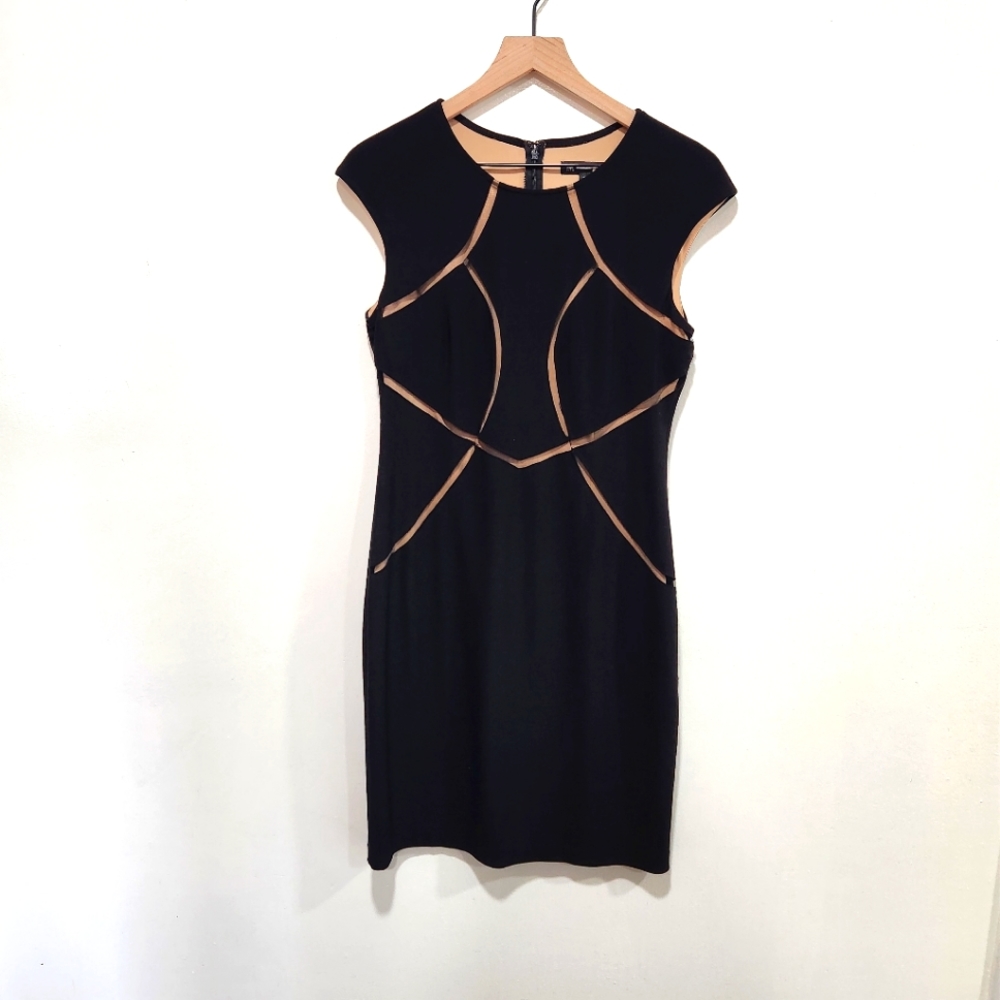 INC International Concepts Black Knee Length Dress Size 10. Black an Nude.